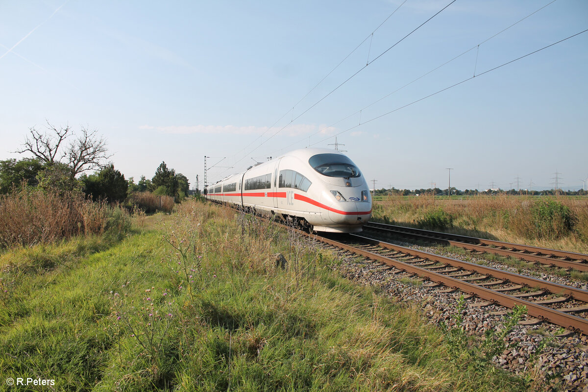 406 553 als ICE 202 Karlsruhe - Köln bei Frankenthal. 01.09.24