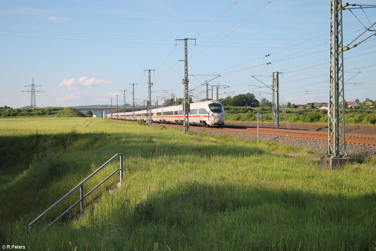 411 009  Güstrow  als ICE 603 Hamburg - München bei Ebensfeld. 20.05.24
