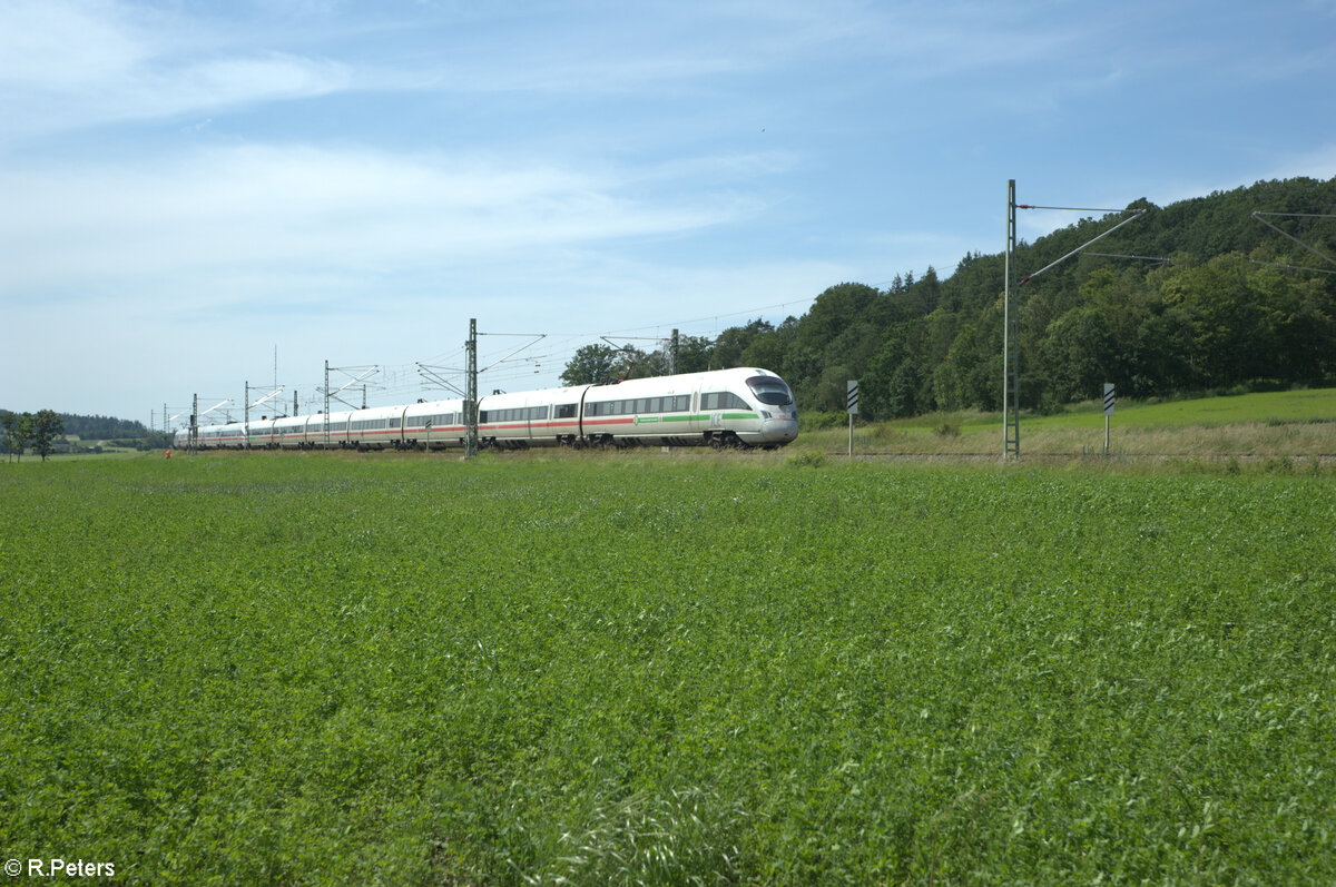 411 069  Tutzing  als ICE93 Hamburg - Wien bei Oberdachstetten. 08.06.24