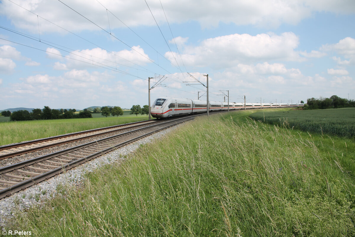 412 041-2  Baden Wüttemberg  als Umleiter ICE bei Uffenheim gen Norden. 04.06.24