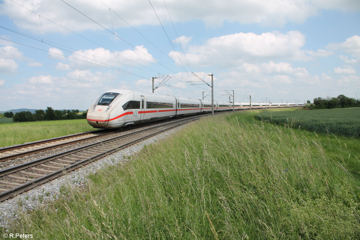 412 041-2  Baden Wüttemberg  als Umleiter ICE bei Uffenheim gen Norden. 04.06.24