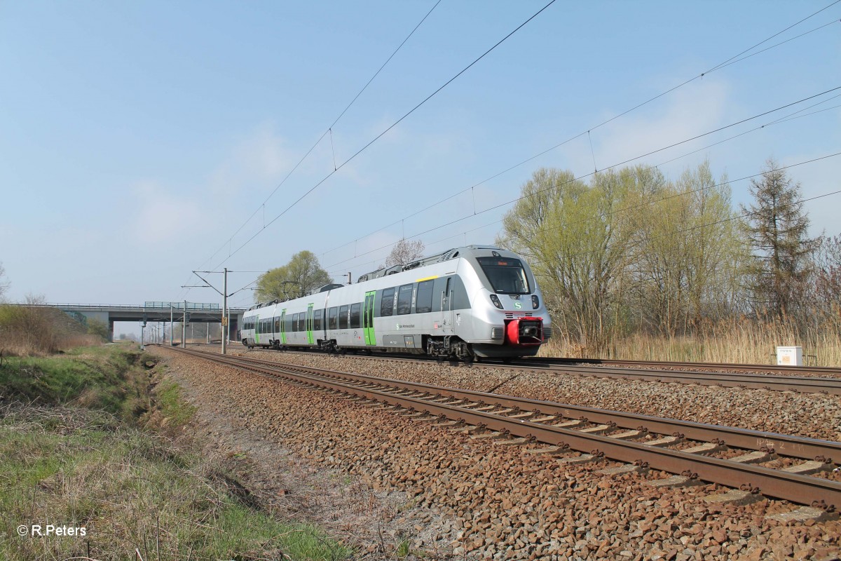 442 104-8 als S1 37127 Leipzig Miltizer Allee - Wurzen bei Borsdorf bei Leipzig. 29.03.14