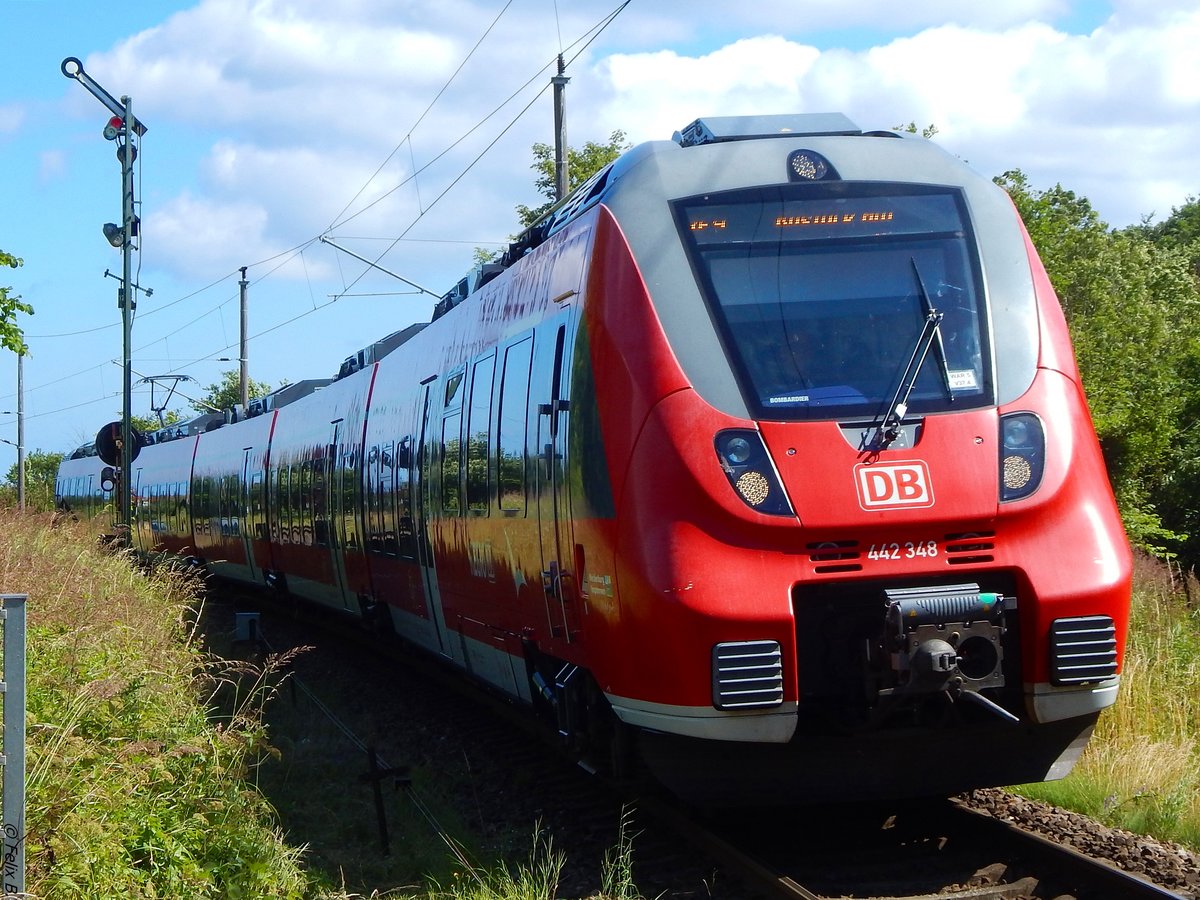 442 348 als RE9 in Sassnitz.