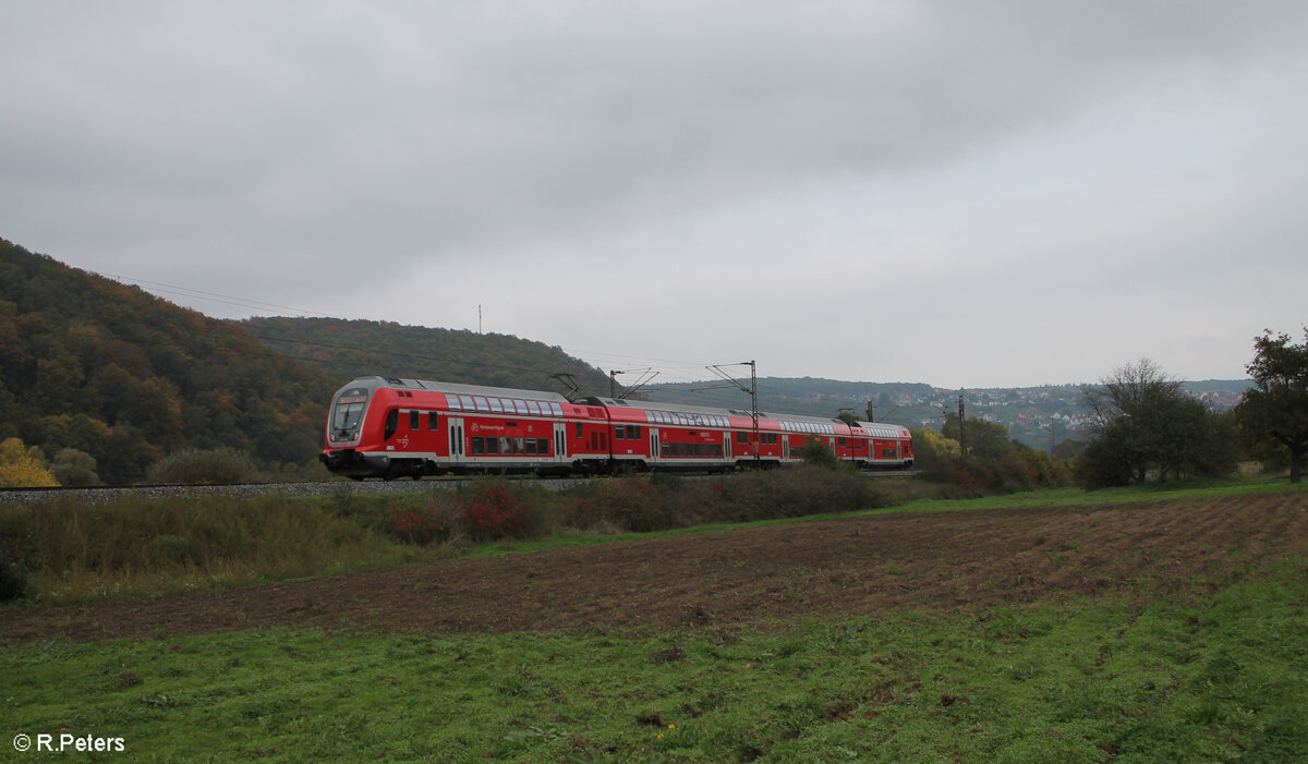 445 064 als RE 55 4618 Würzburg - Frankfurt/Main bei Wernfeld. 20.10.24

