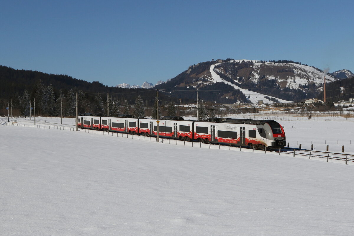 4748 036 war am 5. Februar 2025 bei Grieen in Richtung Salfelden unterwegs.