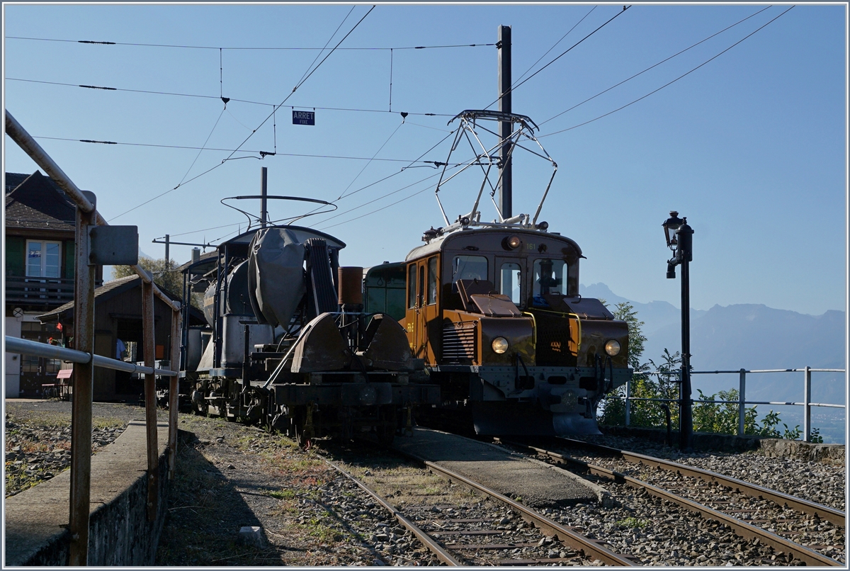 50 Jahre Blonay Chamby - MEGA BERNINA FESTIVAL: Die RhB Gastlok Ge 2/2 161  Asnin  (Eselchen) in Chamby. 
8. Sept. 2018