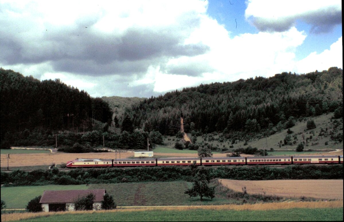 601 See-Alpen-Express im Lonetal bei Urspring am 21.08.1982.