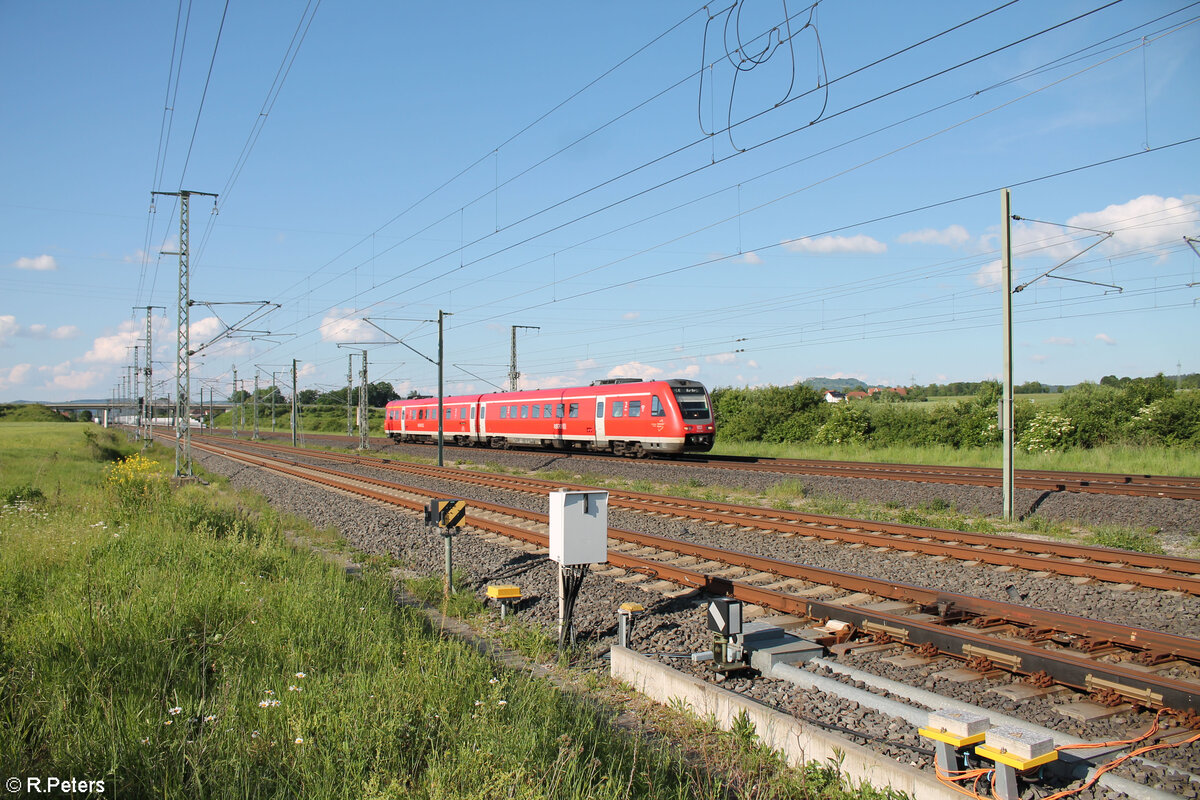 612 641 als RE 32 3499 Hof - Bamberg bei Ebensfeld. 20.05.24