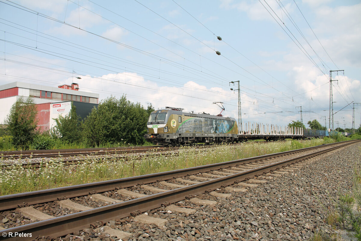 6193 218-5  Ludwig van Beethoven  zieht mit einem leeren Holzzug durch Nürnberg Hohe Marter. 24.07.24