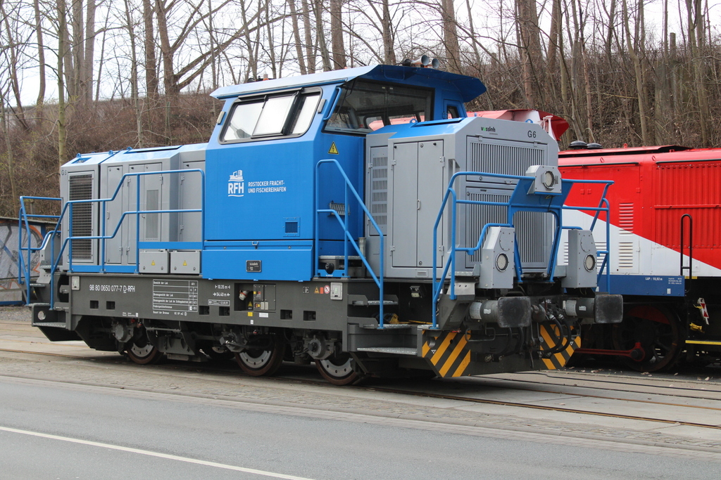 650 077-7 stand am 08.03.2020 im Rostocker Fracht und Fischereihafen abgestellt.