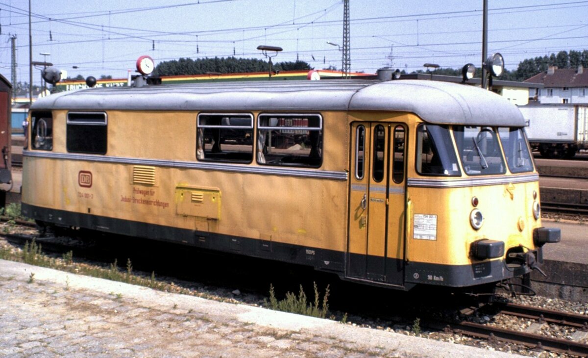 724 001-3 Prfwagen fr Indusi Streckeneinrichtungen in Neu-Ulm am 24.06.1983.
