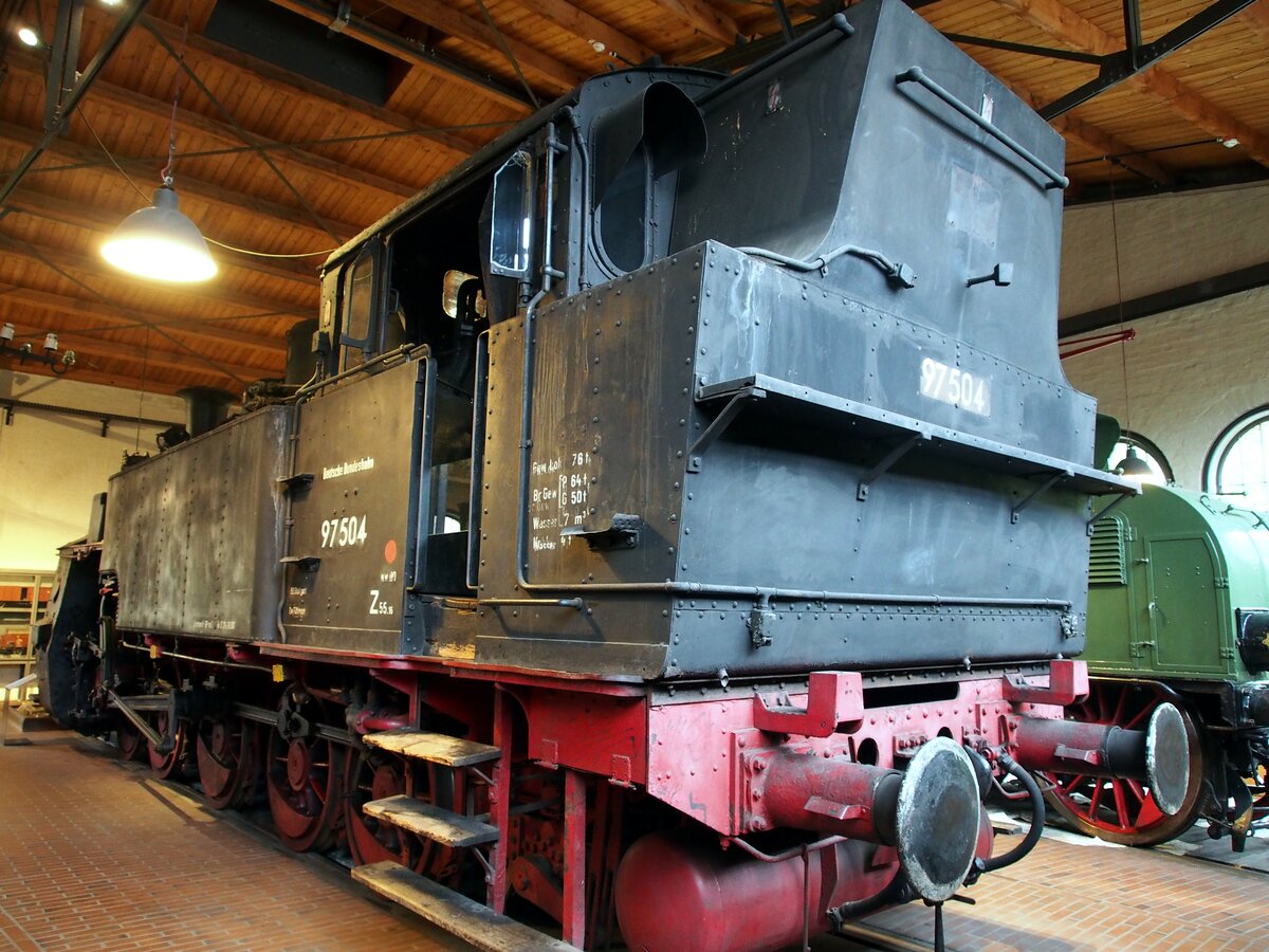 97 504 ehemalige Zahnradbahn Lok der Strecke Honau - Lichtenstein (württ.Hz) im Technik Museum Berlin am 06.10.2016.