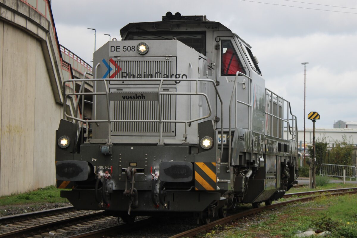 Am 21 September 2025 wird RheinCargo DE 508 vom offenbarer Parkplatz fotografiert während ein Offener Tur Tag.