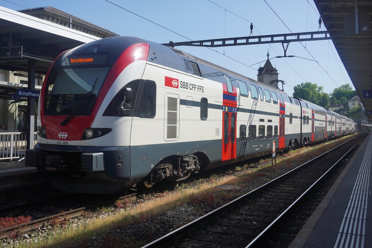Am 24 Mai 2026 steht der geschlossener 511 025 in Schaffhausen.