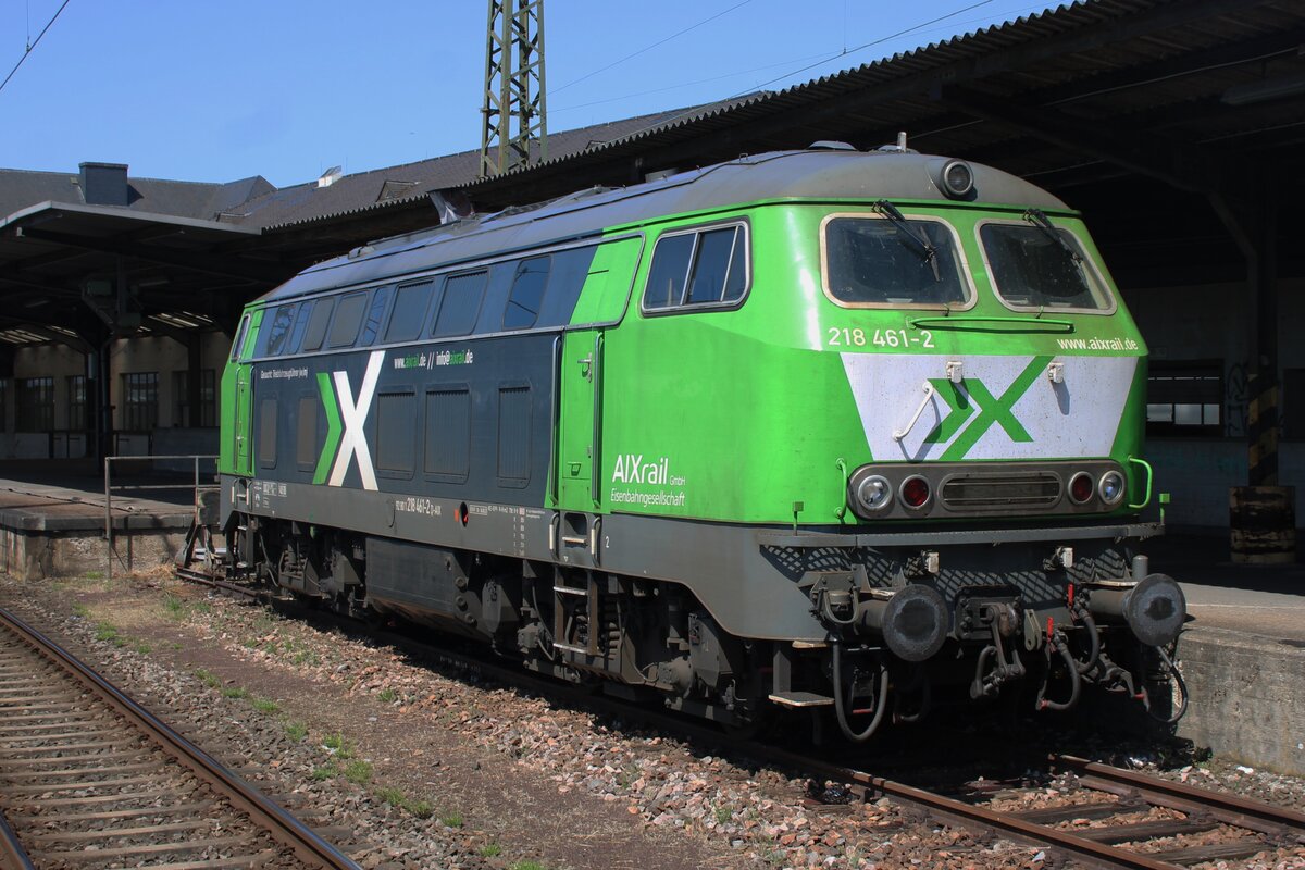 Am 25 Mai 2026 steht AIX Rail 218 461 abgestellt in Karlsruhe Hbf.