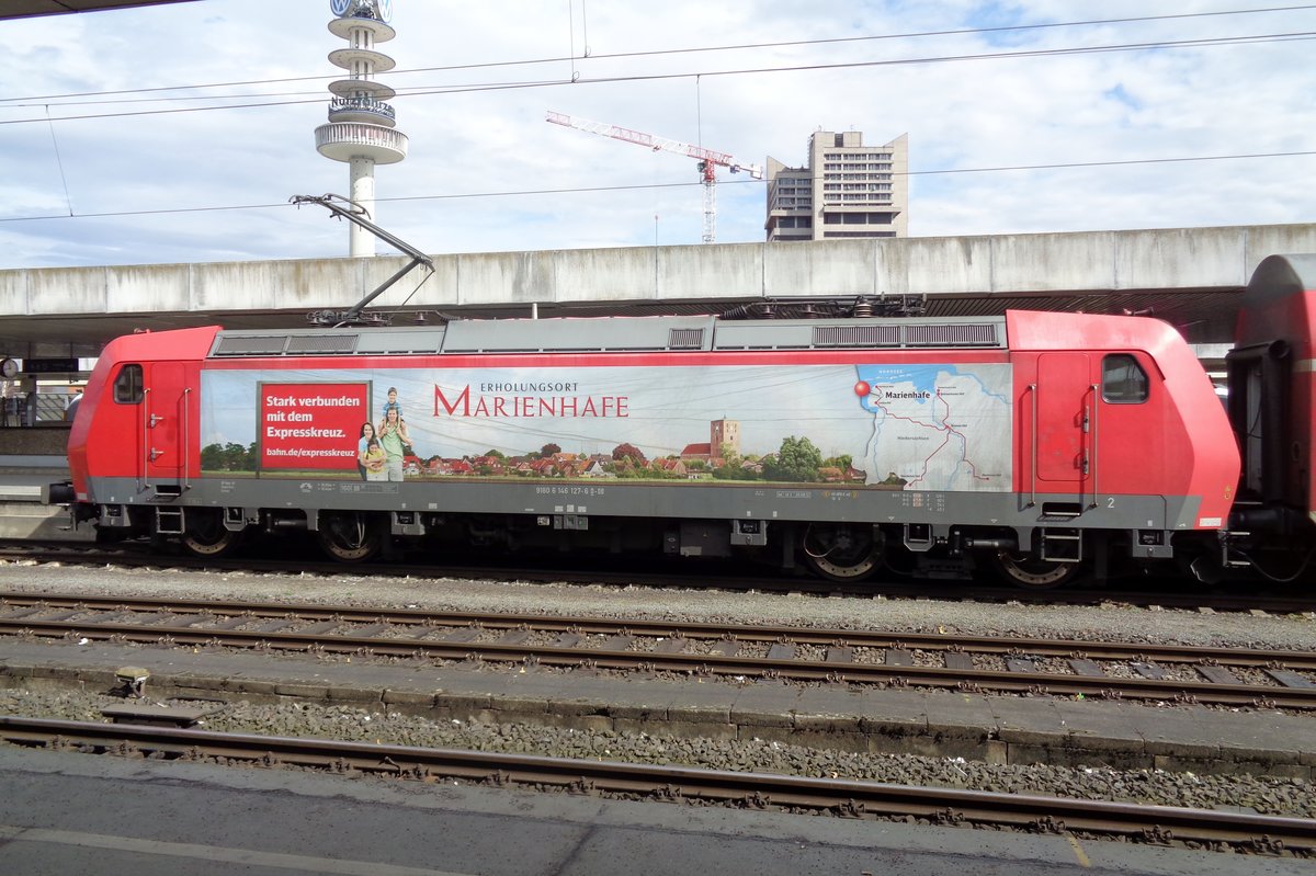 Am 4 April 2018 steht 146 127 in Hannover Hbf.