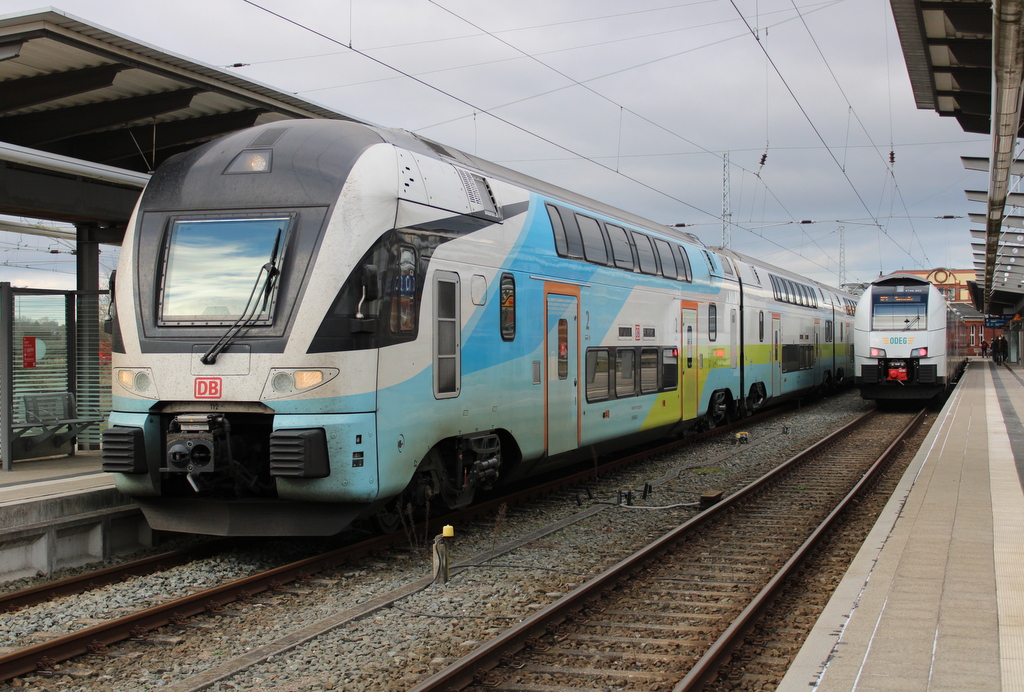 Am Nachmittag gab es ein kleines Treffen zwischen 4110 112 und 4746 802 im Rostocker Hbf.15.01.2021