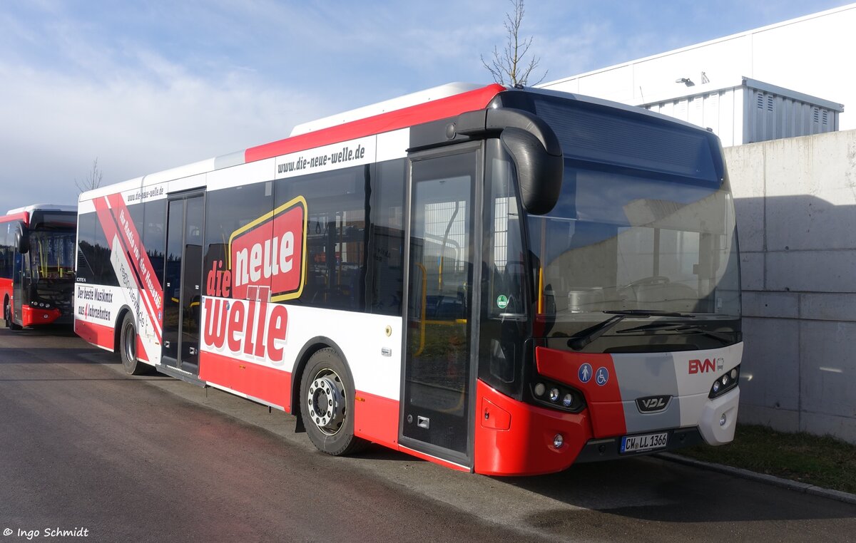 Busverkehr Nordschwarzwald (BVN) | Rexer-Gruppe | CW-LL 1366 | VDL Citea SLE 120.310 | 10.02.2019 in Calw