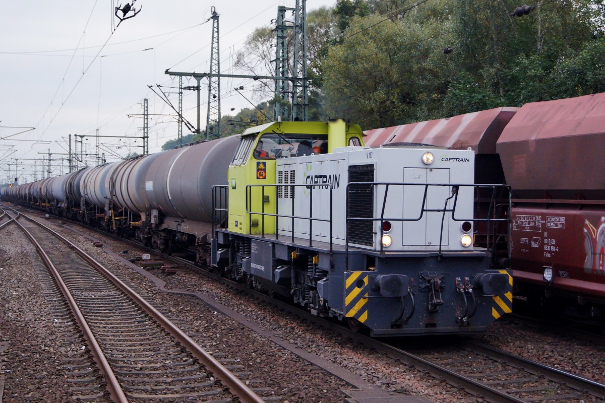 CAPTRAIN: Züge der CAPTRAIN in HAMBURG HARBURG unterwegs. Aufnahme vom 13. Oktober 2015.
Foto: Walter Ruetsch
