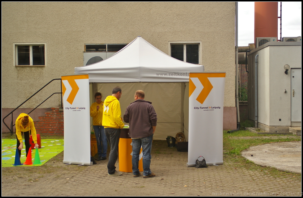 City-Tunnel Leipzig mit einem Infostand auf den Bahnaktionstagen des Frderverein Berlin-Anhaltische Eisenbahn e.V. am 15.09.2013 in Lutherstadt Wittenberg