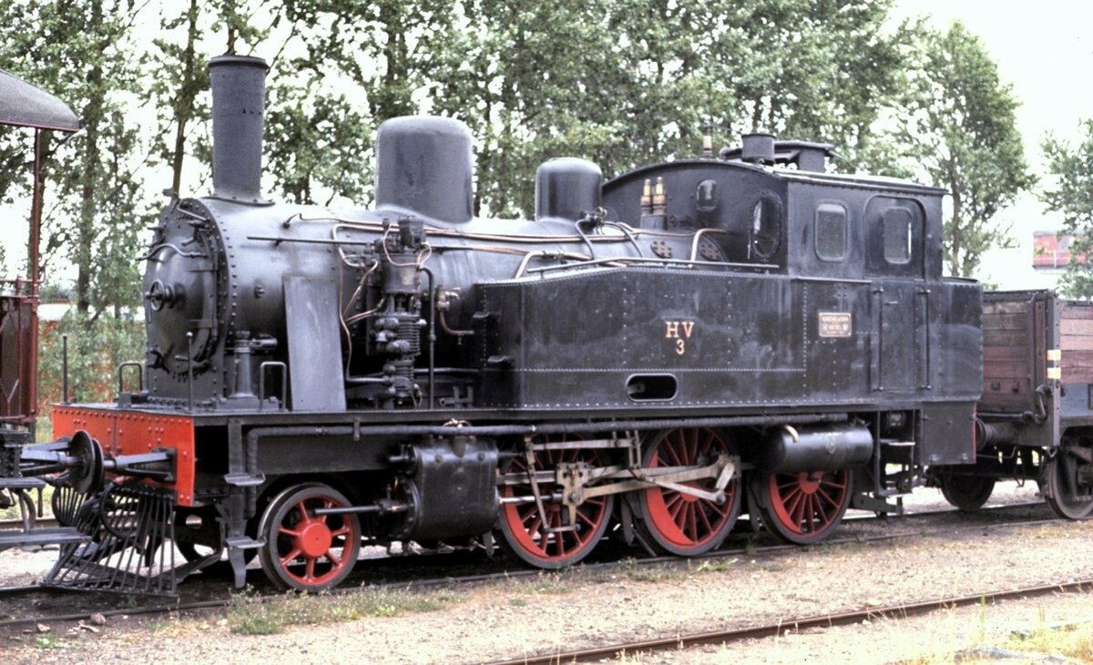 Dampflok 1C HV Nr.3 in Dnemark im Juli 1977.