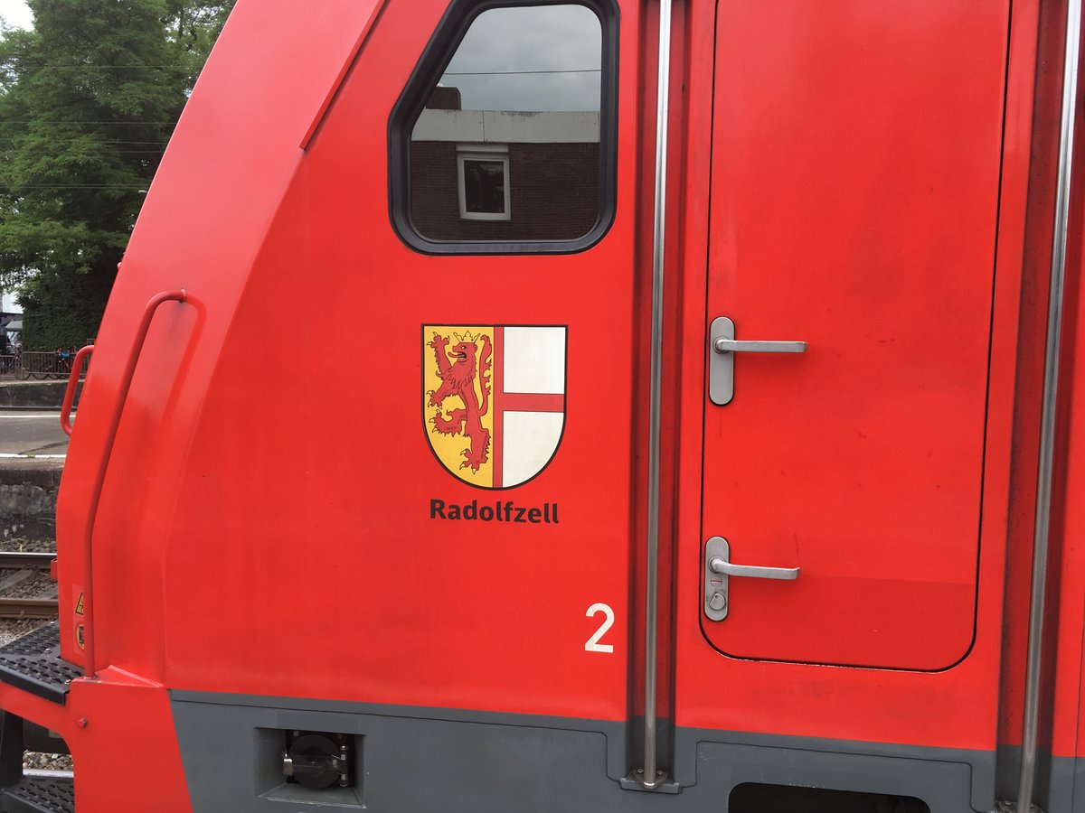 Das Wappen Radolfzell an der 146 230 am 05.06.17