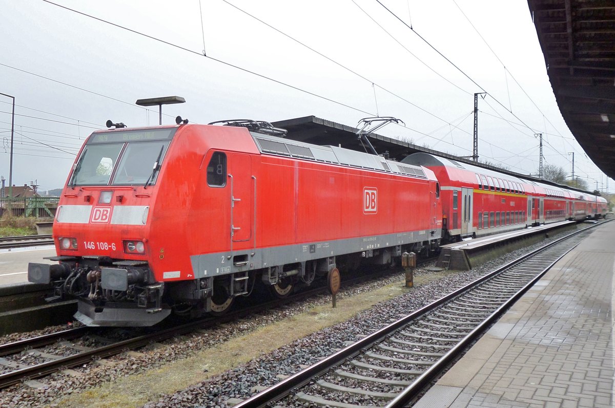 DB 146 108 steht am 27 April 2016 in Osnabrück.