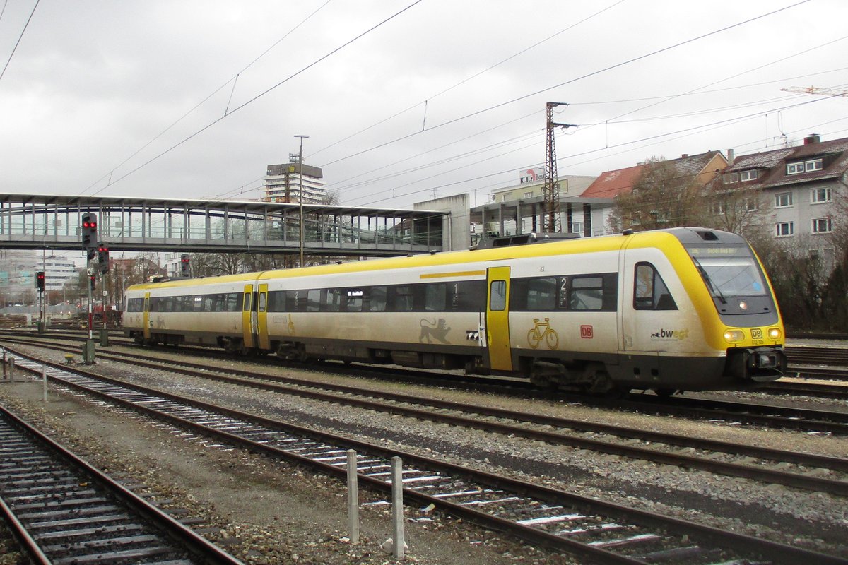 DB 612 105 steht am 1.Januar 2019 in Ulm Hbf abgestellt. 
