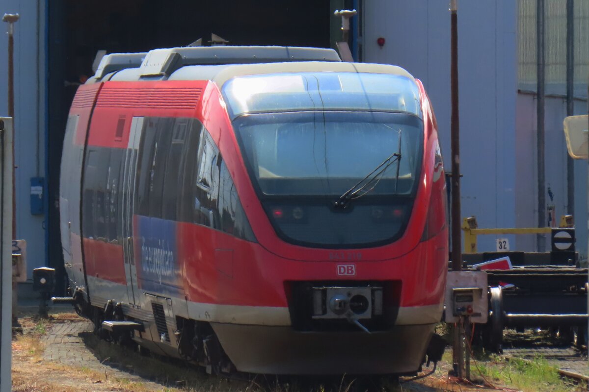 DB 643 219 treft am 26 Juni 2024 ins Bw von Aachen Hbf ein.