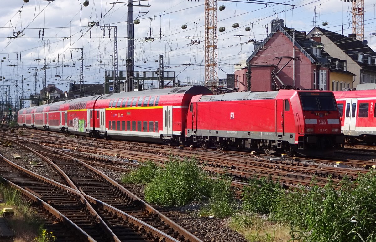 DB Regio 146 260 verlässt am 8 Juni 2019 Köln Hbf. 