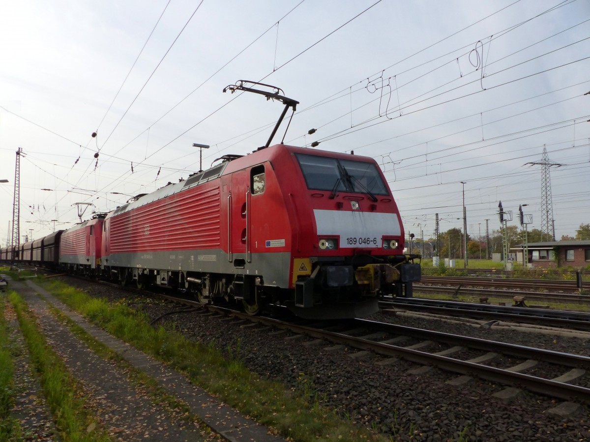 DB Schenker Lok 189 046-6 Oberhausen West 30-10-2015.

DB Schenker loc 189 046-6 Oberhausen West 30-10-2015.