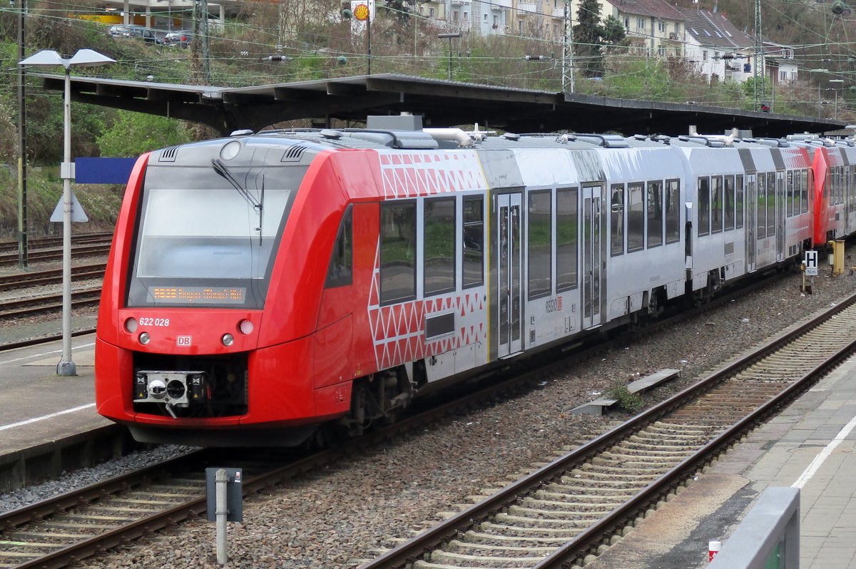DB SüdWest 622 028 steht am 29 März 2017 in Bingen.