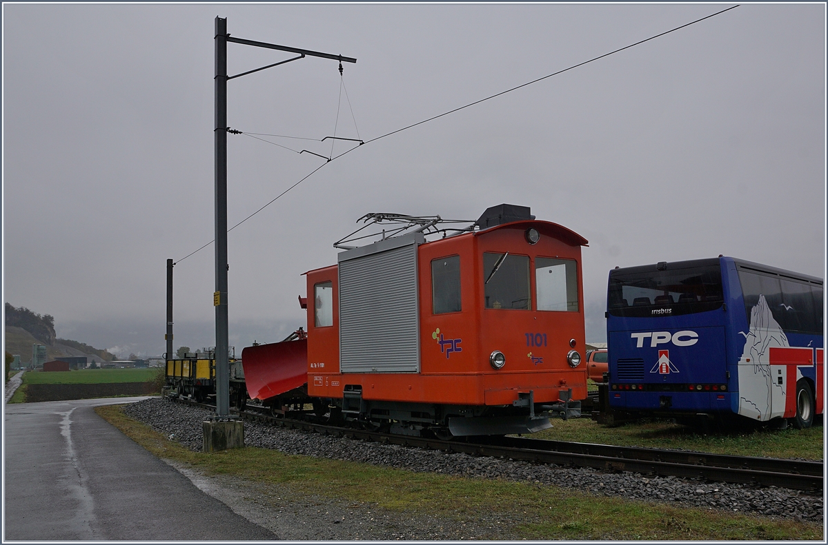 Der AL Te 2/2 101 in Aigle (Dépôt TPC). 

17. Nov. 2019
