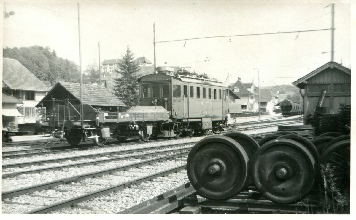 Der Bahnhof Laupen am 21.Mai 1963, mit der Ce4/4 1  Marianne , die heute dem Verkehrshaus gehrt. 