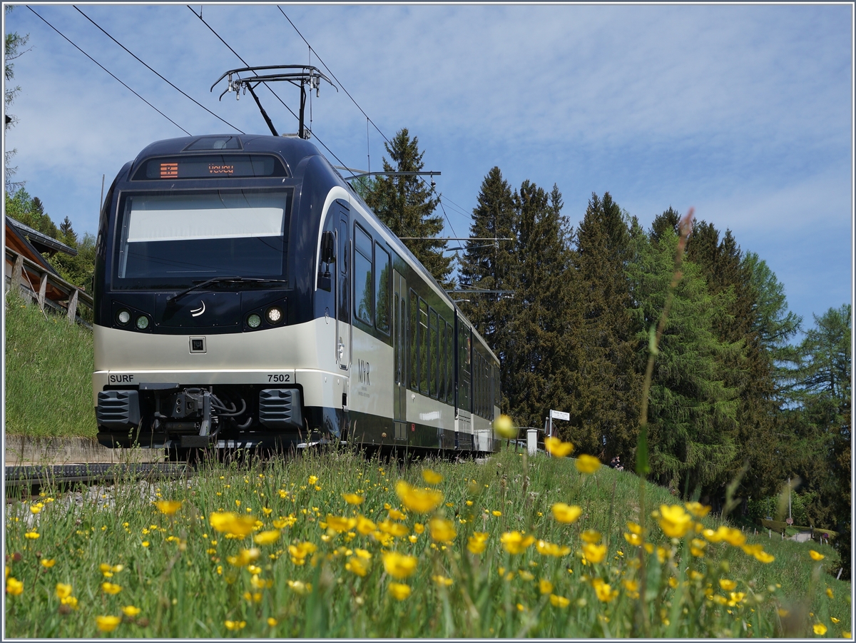 Der CEV MVR ABeh 2/6 7502 wartet in Lally auf die Rückfahrt nach Vevey.

8. Mai 2020