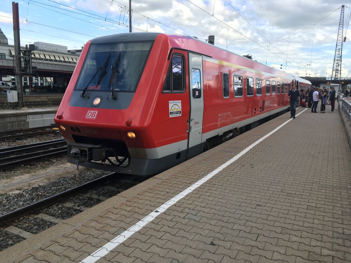 Der TOP - Lackierte 611 045 hatte am 24.07.17 die Aufgabe als Ire zwischen Ulm & Aalen zu pendeln.