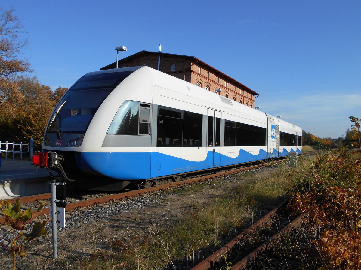 Der UBB 646 123 stand,am 10.Oktober 2018 zur R�ckfahrt nach Stralsund in Barth bereit.