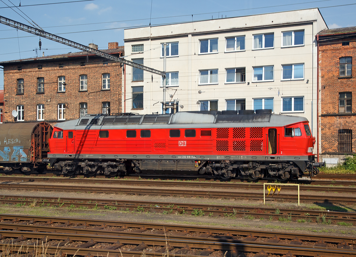 
Die 232 618-9 (92 80 1232 618-9 D-DB), ex DR 132 618-0, der DB Schenker Rail Deutschland AG mit einem Güterzug am 01.07.2015 beim Bahnhof Cheb (Eger), aufgenommen aus einem Zug heraus.

Die Ludmilla wurde 1979 von Lokomotivfabrik Oktober-Revolution, Woroschilowgrad  (Sowjetunion) unter der Fabriknummer 0899 und als DR 132 618-0 an die DR geliefert. 