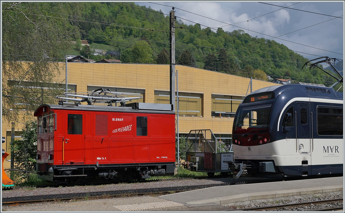 Die in Blonay abgestellte CEV HGe 2/2 N° 1 

9. Mai 2022