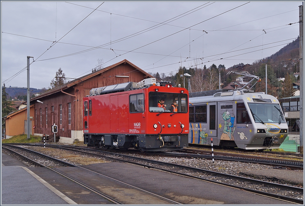 Die MOB HGem 2/2 2501 bei Testfahrten in Blonay. 

31. Jan. 2020