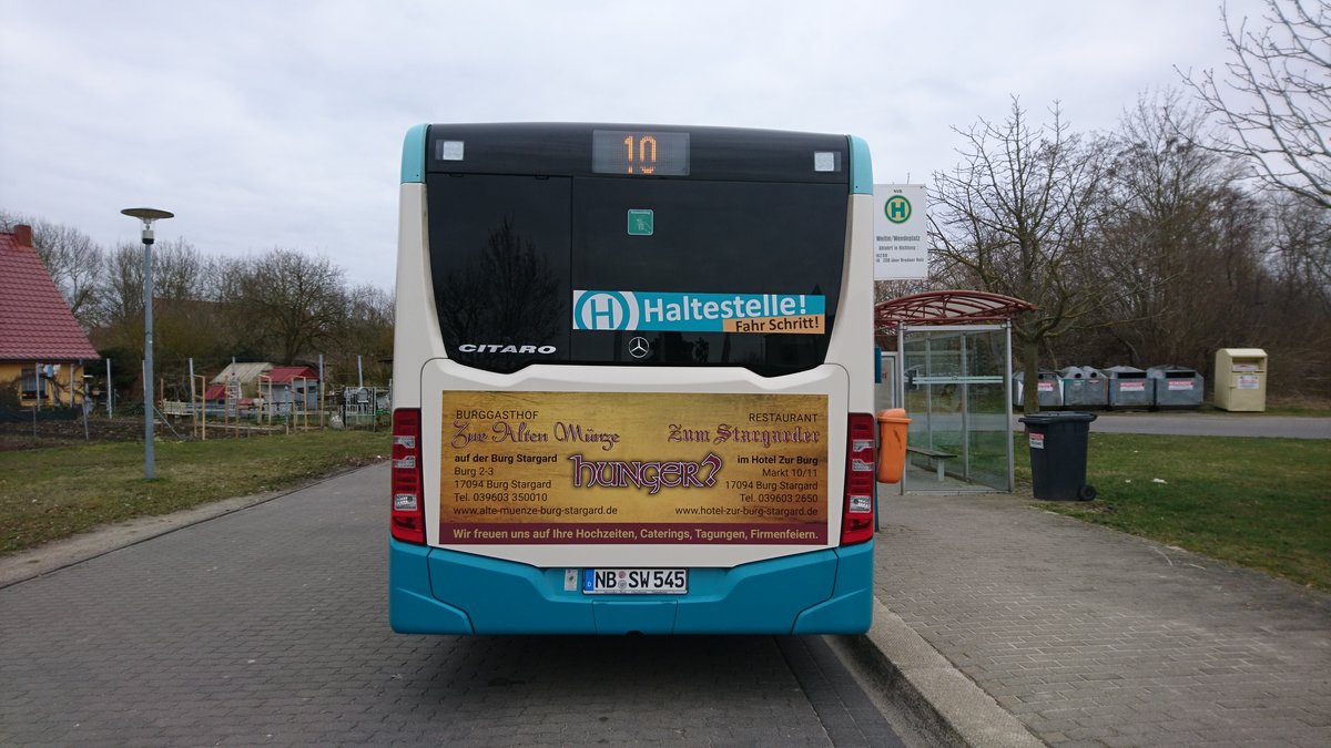 ....die neue Werbung f�r eine Neuer�ffnung f�r ein Restaurant in Burg Stargard M�rz 2017