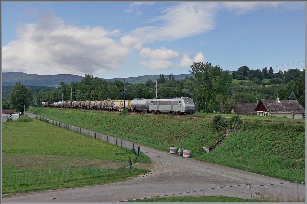 Die SNCF Sybic 26134 ist kurz vor Pougny-Chancy mit einem Güterzug nach Genève La Praille unterwegs. 

16. August 2021 