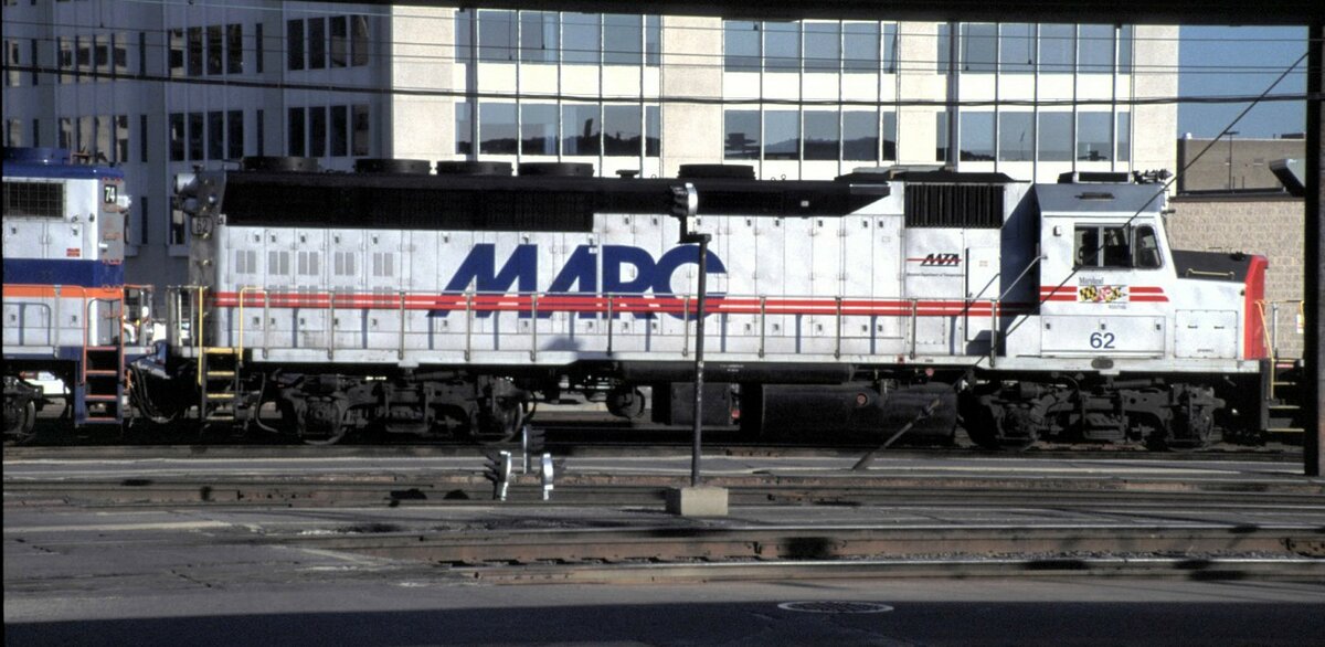 Diesellok GP 40 WH-2 No.62 von MARC in Maryland Philadelphia am 26.05.1999.
