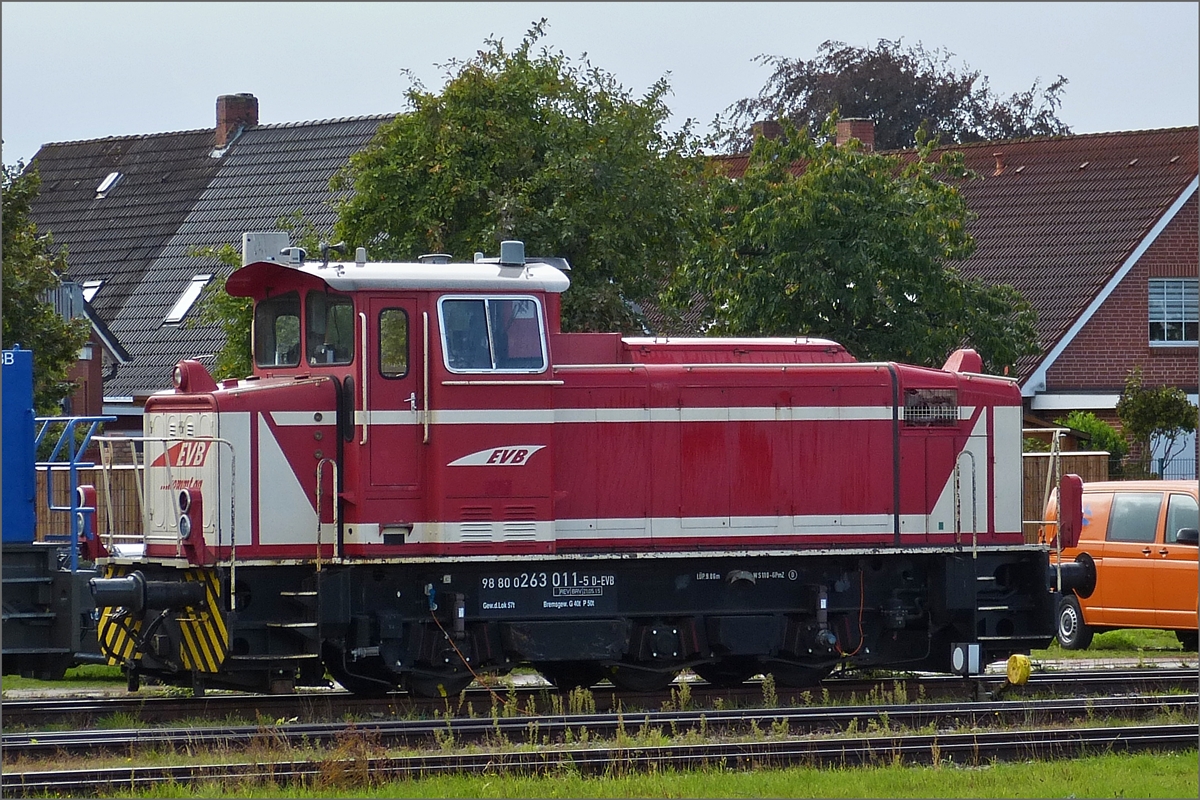 Diesellok Mak G 700 C (98 80 0263 011-5 D-EVB); Bj 1975; Bau Nr. 500068; Bauart C-dh; seit 08.1981 bei der EVB im Einsatz; gesehen in der Abstellung in Bremervrde. 17.09.2019