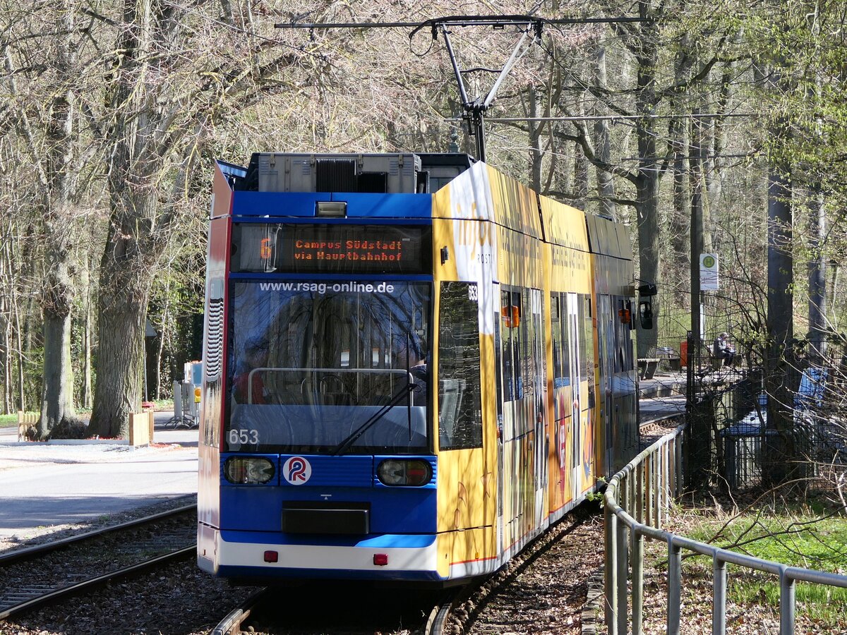 DUEWAG 6N1 NR. 653 der RSAG in Rostock.