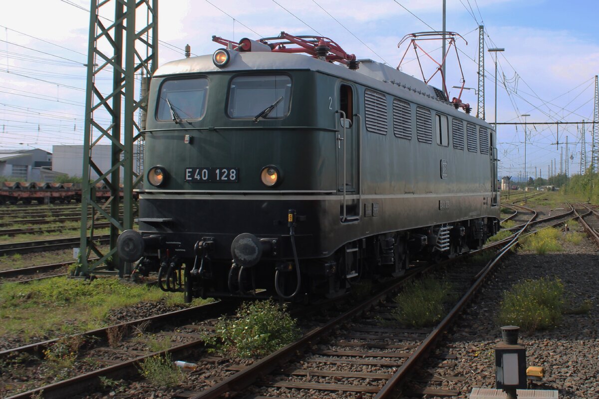 E 40 128 bietet Kabinenfahrten ins DB Museum in KJoblenz-L�tzel an am 20 September 2025.