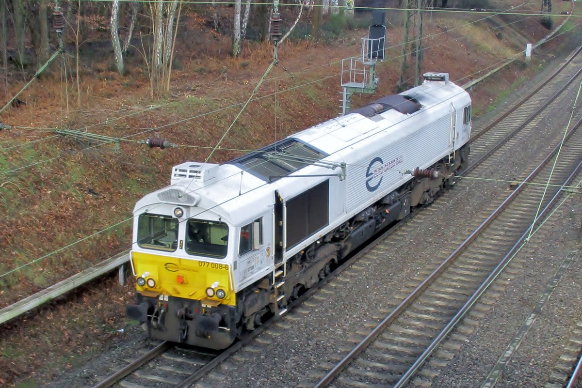 ECR 077 008 durchfahrt Duisburg-Kaiserberg am 30 Jänner 2018. 