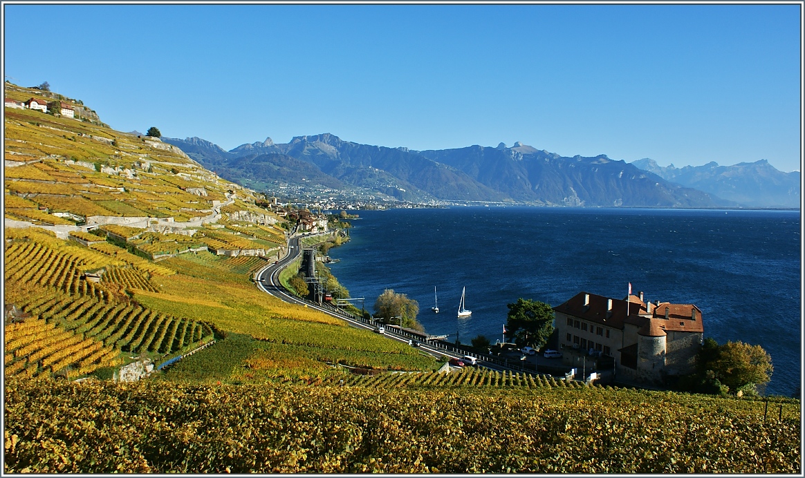 Ein sehr windiger aber schöner Herbsttag im Lavaux...
(28.10.2013)