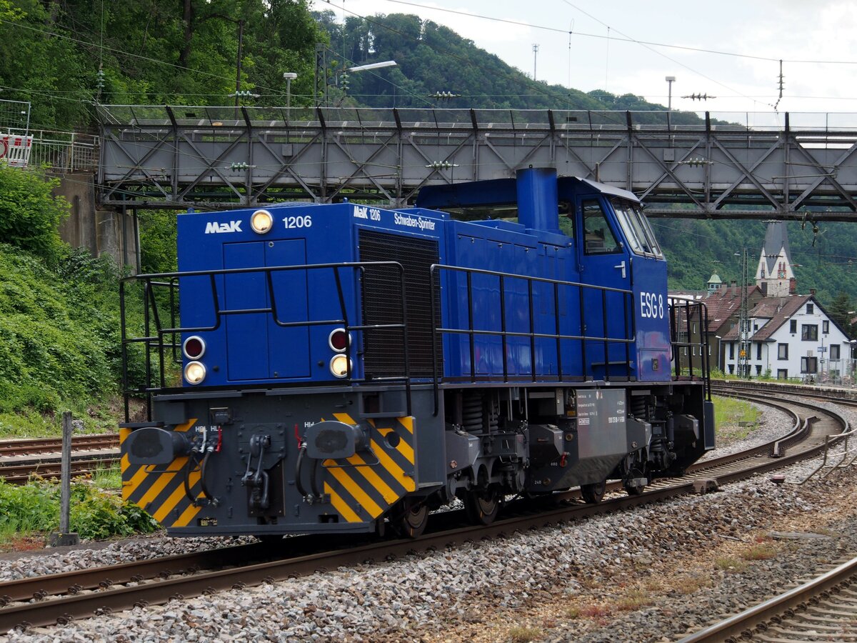 ESG 8   1275 108-9 (92 80 1 27-108-9 D-ESGBI) von MaK 1206 Schwaben Sprinter in Geislingen Steige am 03.07.2020. Die Lok wurde von Vossloh 2003 gebaut mit der Fabriknummer 500 1478. 