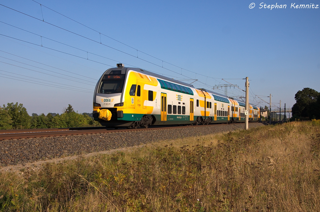 ET 445.115  Eberswalde  (445 115-9) ODEG - Ostdeutsche Eisenbahn GmbH als RE2 (RE 37378) von Wismar nach Cottbus in Vietznitz. 05.09.2013